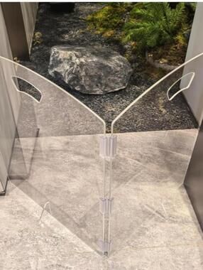 Clear Freestanding Foldable Dog Gate 2 Panel - 40''W x 23''H